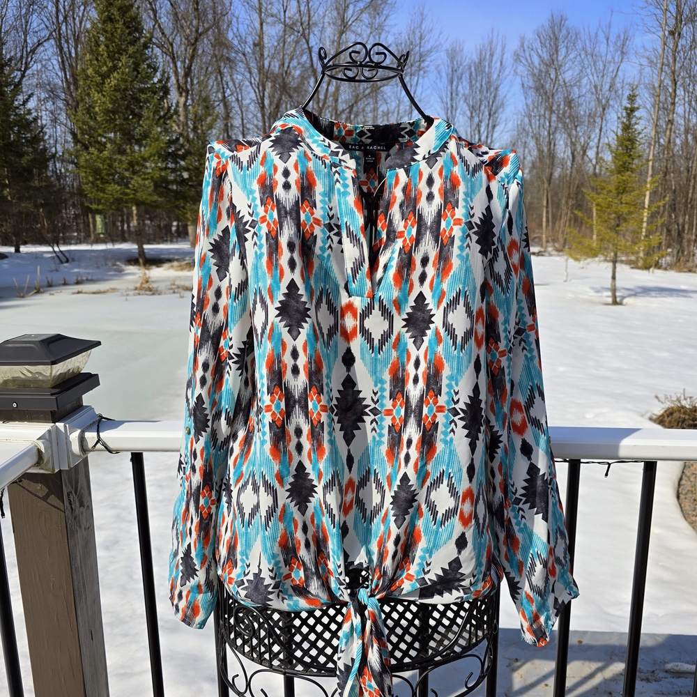 Zac & Rachel Top, Southwest Colors, Size L, VGUC